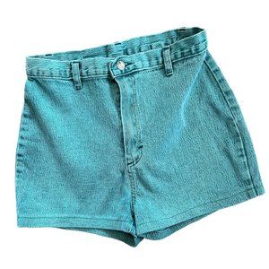 Vintage Juniors Green Stonewash High Rise Denim Shorts USA